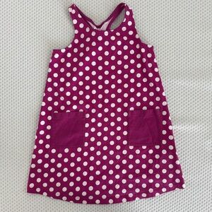 Hanna Andersson purple polka dot racer back swing dress with pockets size 5